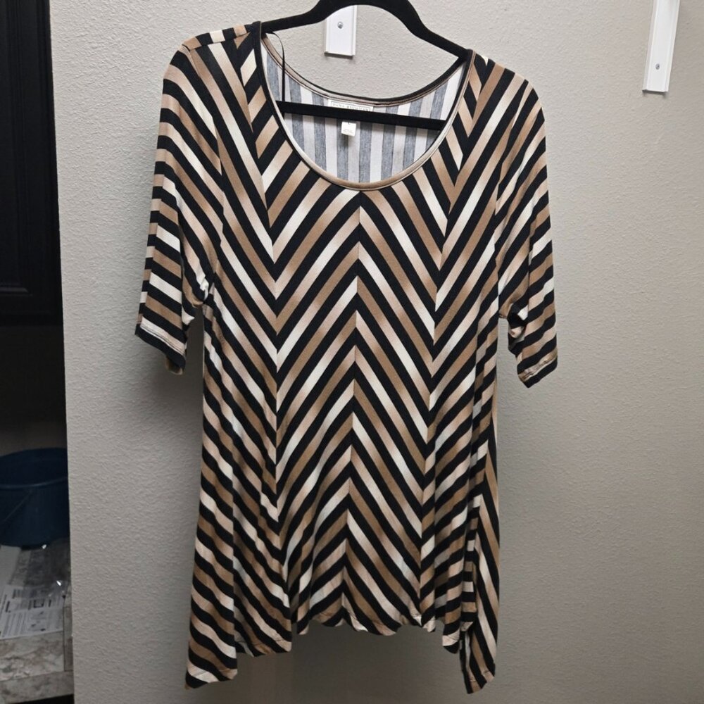 Women's Dana Buchman Striped Short Sleeve Top